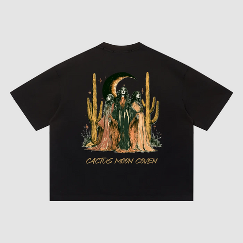Heavyweight,Witch,CMC,Moon,Cactus,Coven,Witchy,Desert,Celestial,Occult,Tee,Tshirt,Vintage,Graphic,Mystical,Sun,Faded,Distressed,Aesthetic